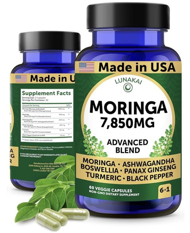 Lunakai USA Made Pure Moringa Capsules
